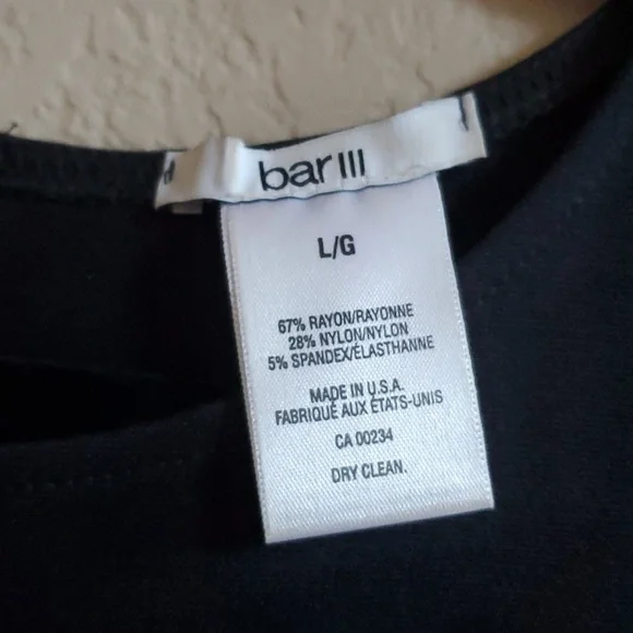 Bar III Black with White Stripe Cocktail Dress - Picture 3 of 4